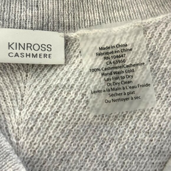 Kinross 100% Cashmere Poncho Sweater Women's Light Gray Pullover Knit One Size - Picture 6 of 7